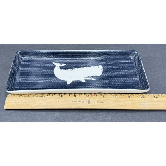 J.Crew Ceramics Whale Dresser Catch All Tray Keys Rings Change 10.5"x 4" - Picture 5 of 7